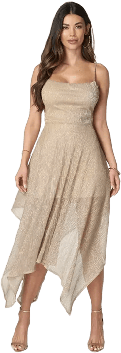 Bebe Women's Dolce Pleat Sharkbite Maxi with Tie Back