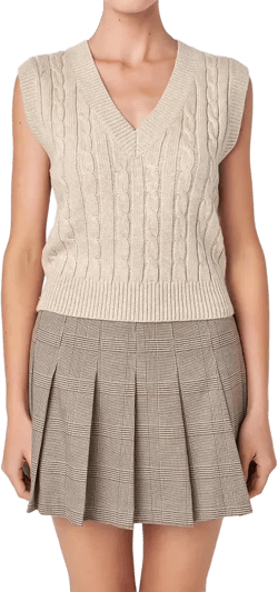Women's Cable Knit Chunky Vest