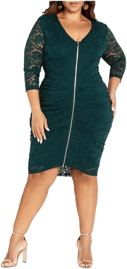 Plus Size Lacey Zip Dress