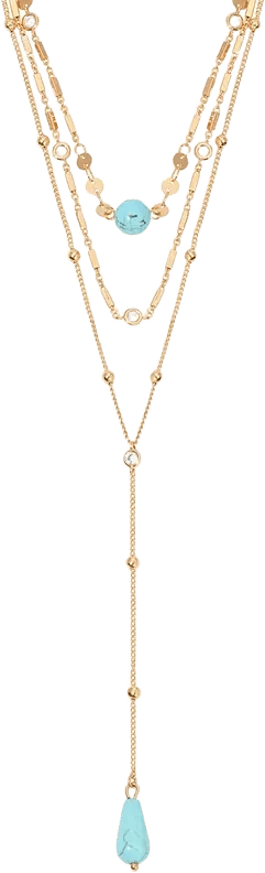 Turquoise 18k Gold Plated Multi-Chain Choker
