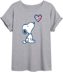 Trendy Juniors Peanuts Snoopy HEart Graphic Oversized Tee
