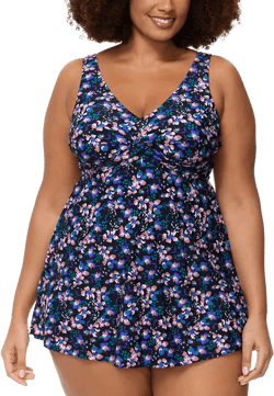 Plus Size Lucia V-Neck Swimdress