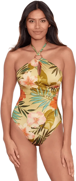 Women's Printed Halter-Neck Swimsuit