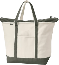 Extra Large Natural 5 Pocket Zip Top Canvas Tote Bag