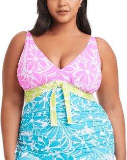 Plus Size Sock It To Me Colorblocked Tankini
