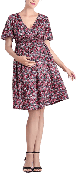 Maternity Evin V-Neck Nursing Dress