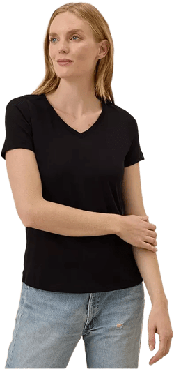 Women's Organic Cotton Featherweight Slub V-Neck Tee