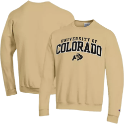 Men's Gold Colorado Buffaloes Property of Powerblend Pullover Sweatshirt
