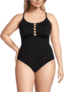 Women's Lace Up One Piece Swimsuit
