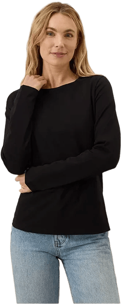 Women's Organic Cotton Luxe Stretch Jersey Long Sleeve Tee