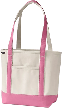Medium Natural 5 Pocket Open Top Long Handle Canvas Tote Bag