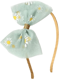 Girls Sage Daisy Bow Headband