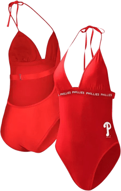 Women's Red Philadelphia Phillies Full Count One-Piece Swimsuit