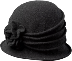 Women's Knit Wool Cloche with Flower