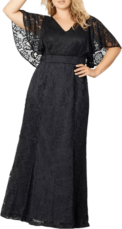 Plus Size Duchess Lace Evening Gown