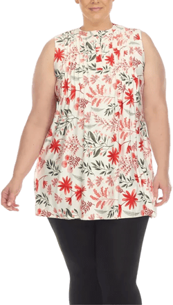 Plus Size Floral Sleeveless Tunic Top