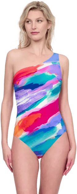 Palma De Mallorca One-Shoulder One-Piece Swimsuit