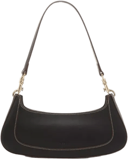 SUSU Leather Baguette Bag Small  90s Shoulder Bag Black Purse Y2K  Underarm Bag Trendy Handbag