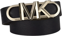 Women's Leather Waist Belt with Logo Buckle