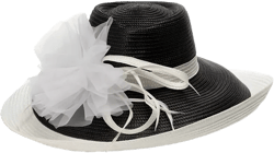 Two-Tone Large Romantic Profile Dressy Hat