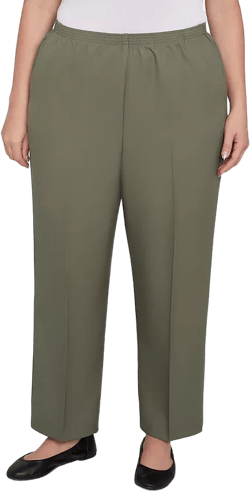 Plus Size Classic All Around Elastic Waist Accord Average Length Pants