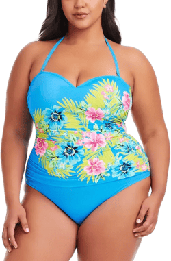 Plus Size Lets Get Away Shirred Swimsuit