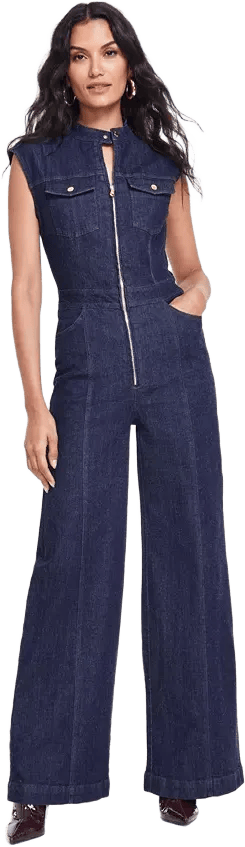 I.N.C. International Concepts Women's Wide-Leg Denim Jumpsuit, Created for Macy's