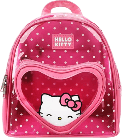 Heart 10" Pink Polka Dot Women's Mini Backpack