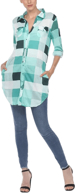 Women's Plaid Tunic Shirt