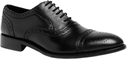 Anthony Veer Men's Ford Quarter Brogue Oxford Leather Sole Lace-Up Dress Shoe