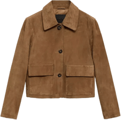 Mango Women's Chest-Pocket Suede Jacket