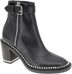 Women's Braxi Stud Block Heel Buckle Casual Booties