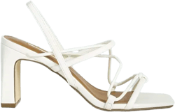 Women's Two Strings Slingback Slim Block Heel Sandals
