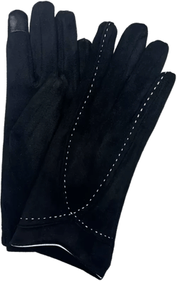 Women's Stitched Faux Suede Touchscreen Glove