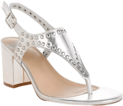 Chan Metallic Studded Statement Heels