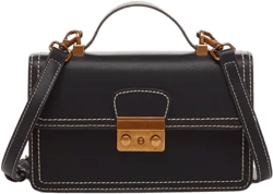 SUSU Black Purse Leather Small Crossbody Bag Cute Women's Handbag