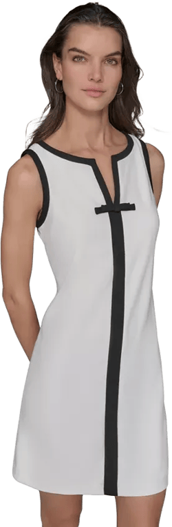 Women's Contrast Trim Sheath Dress 