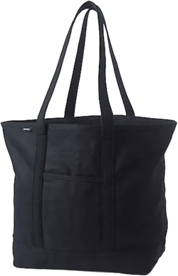Extra Large Solid Color 5 Pocket Open Top Long Handle Canvas Tote Bag
