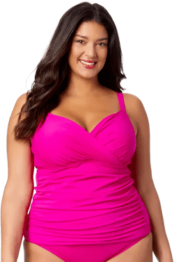 Plus Size Shirred Tankini Top