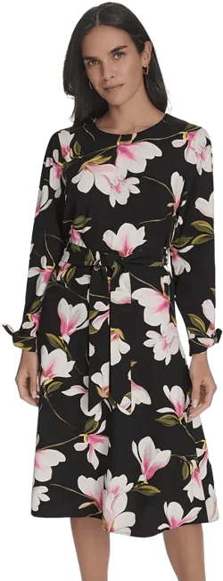 Women's Floral-Print Fit & Flare Dress