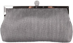 Women's Pleated Metallic Frame Clutch