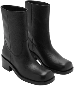 Women's Leather Square Toe Boots