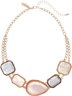 Gold-Tone Mixed Stone Double Chain Statement Necklace, 16" + 3" extender, Exclusively at Macy's