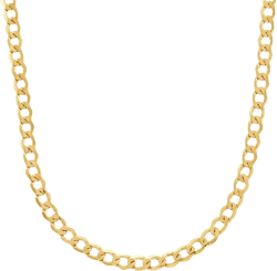 Lightweight 20" Curb Link Chain Necklace (5mm) in 14k Gold