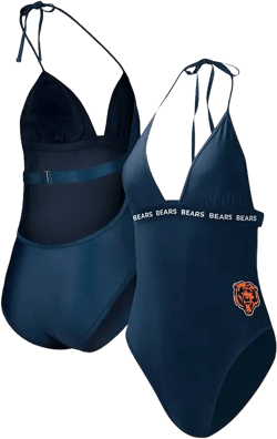 Women's Navy Chicago Bears Full Count One-Piece Swimsuit