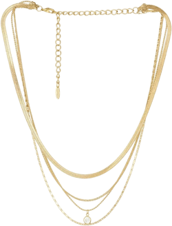 Multi-Chain Layered Gold Plated Necklace