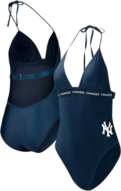 Women's Navy New York Yankees Full Count One-Piece Swimsuit