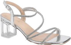 Hera Rhinestone Strappy Clear Heel Sandals