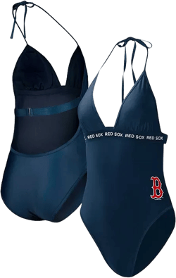 Women's Navy Boston Red Sox Full Count One-Piece Swimsuit