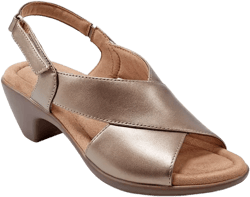 Chantal Crisscross Low Heel Leather Sandals